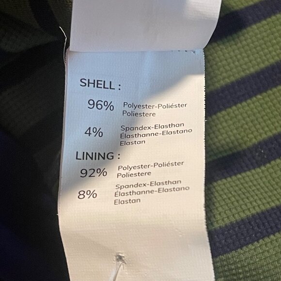 Cupshe Women’s 2-Piece Swimsuit M Green Blue Striped Crop Top High Waisted Bikin - Picture 7 of 9